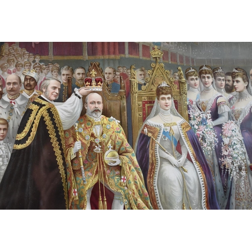 319 - A Large Framed Coloured Print, The Coronation of His Majesty Edward VII and Queen Alexandra Publishe... 