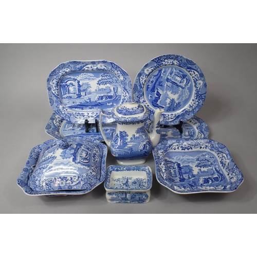 359 - A Collection of Seven Pieces of Spode Italian Pattern China to Comprise Teapot, Lidded Tureen, Plate... 