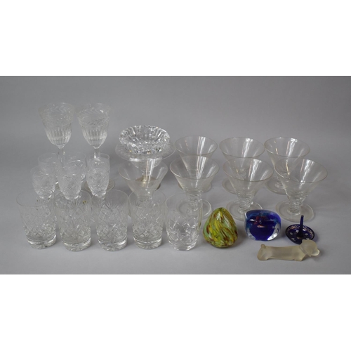 431 - A Collection of Drinking Glasses to comprise Wines, Six Tudor Sherries, Tumblers, Air Twist Glasses,... 