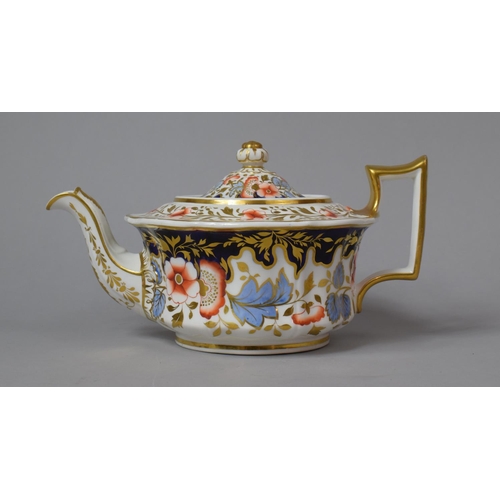 442 - A Floral Decorated Gilt Highlighted Teapot by Ridgeway c.1830 Together with a Chamberlain of Worcest... 