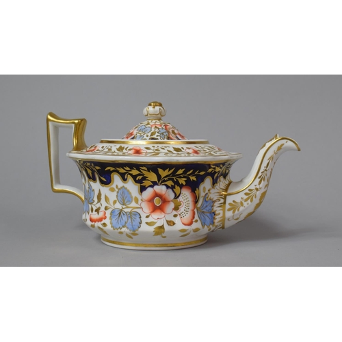 442 - A Floral Decorated Gilt Highlighted Teapot by Ridgeway c.1830 Together with a Chamberlain of Worcest... 