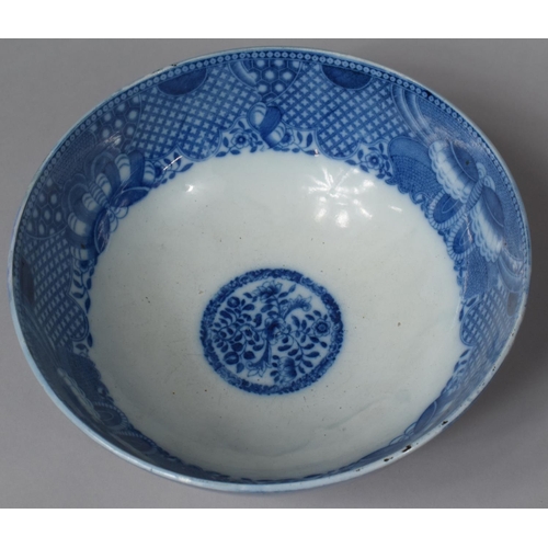 445 - A 19th Century Transfer Printed Blue and White Pearlware Bowl, 22cm Diameter