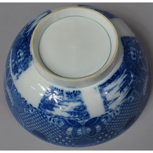 445 - A 19th Century Transfer Printed Blue and White Pearlware Bowl, 22cm Diameter