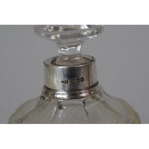 456 - Three Silver Topped Glass Scent Bottles with Stoppers