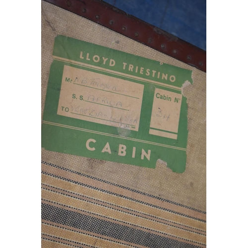 529 - Two Vintage Suitcases with Paper Labels, 68cm Wide