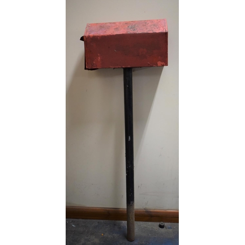 553 - A Vintage American Style Metal Post Box on Stand