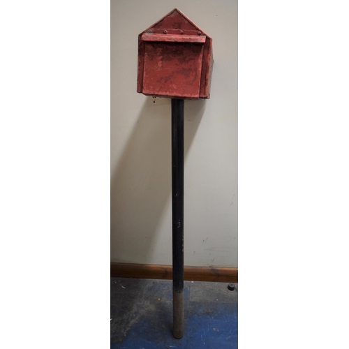 553 - A Vintage American Style Metal Post Box on Stand