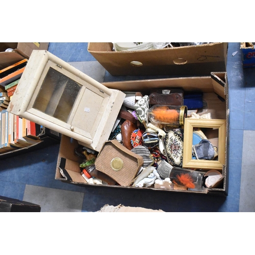 560 - A Box of Sundries, American Clock Surround Converted to Cabinet etc