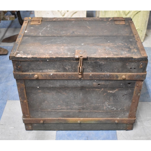 576 - An Iron Mounted Toolbox, 54cm wide