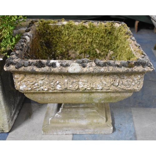 579 - A Reconstituted Stone Square Planter on Stepped Plinth Base, 52cm x 43cm High