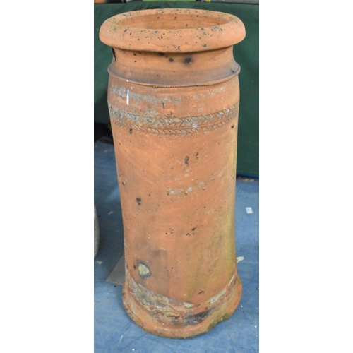 597 - A Vintage Cylindrical Terracotta Chimney Pot, 81cm high