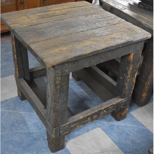 613 - A Vintage Work Bench, 71cm Square