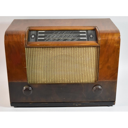 637 - A Vintage Walnut Cased Bush Three Band Radio, 44cm wide