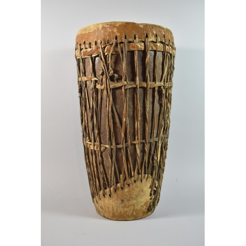 64 - An Early 20th Century African Drum, Ngbanbi Tribe, 53cm high