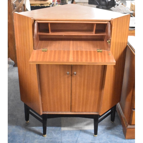 641 - A 1970's Corner Secretaire Unit with Cupboard Base, 83cm wide