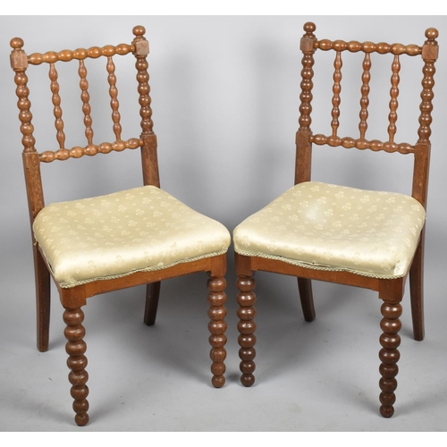 673 - A Pair of Late 19th/Early 20th Bobbin Side Chairs