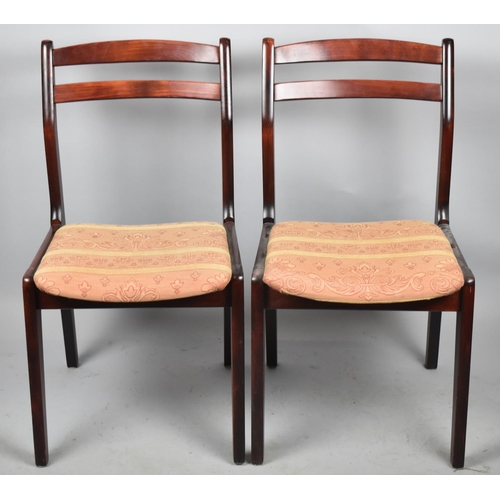 693 - A Pair of 1970's Mahogany Framed Side Chairs