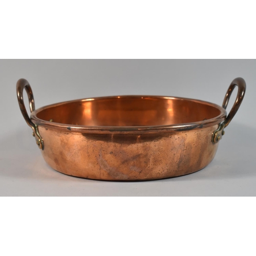 75 - A Late 19th/Early 20th Century Circular Copper Two Handled Cooking Pan, 30cm Diameter