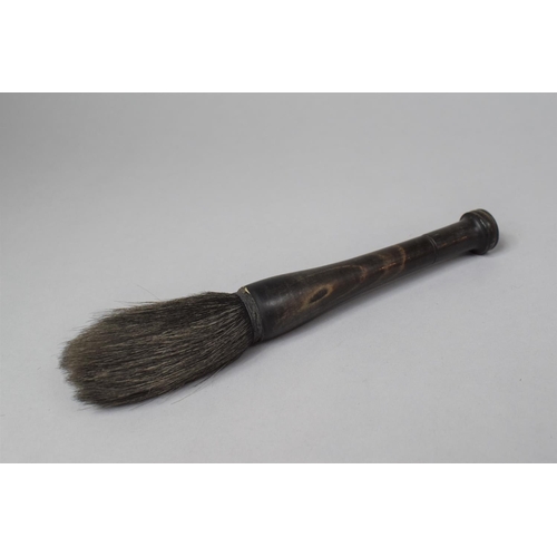 77 - A Large 19th Century Chinese Calligraphy Brush with Water Buffalo Horn Handle, 23cm Long