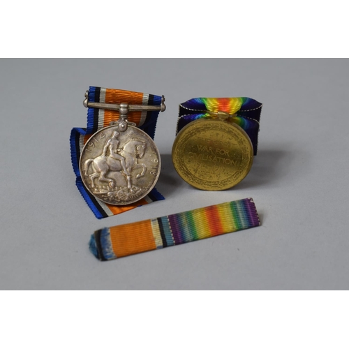 81 - Two WWI Medals Awarded to Sapper J Jones No.7688 Royal Engineers Together with Ribbon Bar