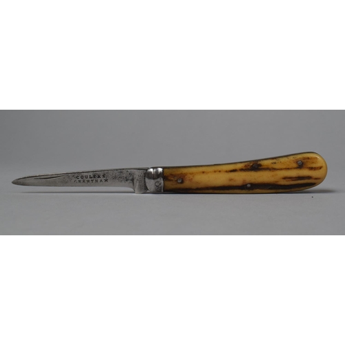 86 - A Bone Handled John Petty Folding Penknife, 15cm Long (Blade AF) Together with a Smaller Bone Handle... 