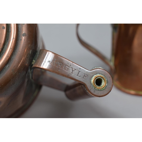 98 - An Early 20th Century Copper Tankard and a Teapot with Brass Finial