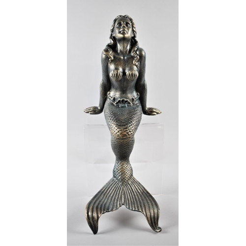 109 - A Heavy Cast Metal Figure of a Seated Mermaid, 38cm high (Plus VAT)