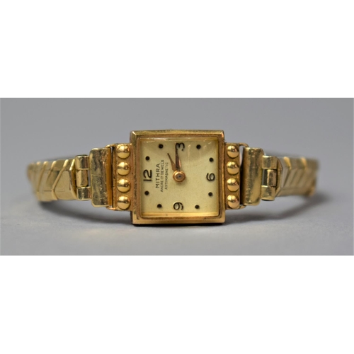 444 - An 18ct Gold Mithra Ladies Wrist Watch on Expandable Strap (Not Gold)