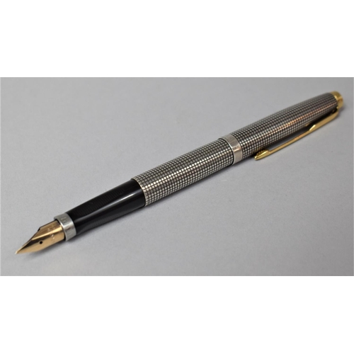 452 - A Silver Parker 75 Cisele Fine Point Gold 14ct Nib, Made in US, Perfect Condition