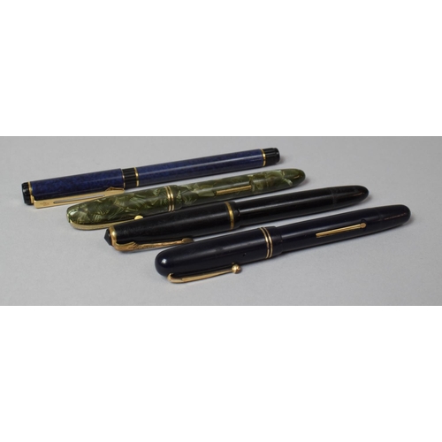 453 - A Collection of Four Vintage Ink Pens, Two with 14ct Gold Nibs