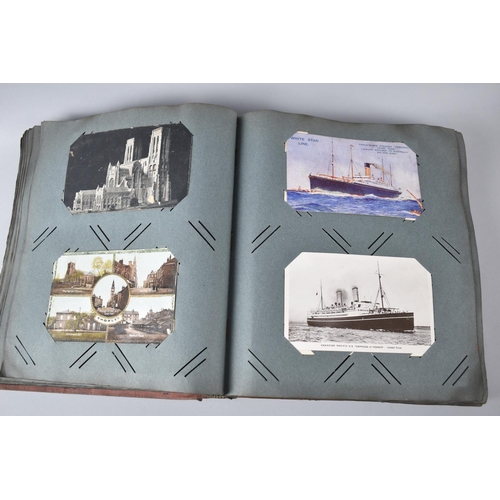 62 - An Early 20th Century Postcard Album Containing 32 WWI Silk Embroidered Examples Together with a Few... 