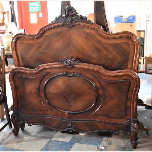 634 - A French Walnut Victorian Style Bed Surround, for 140cm Wide Mattress. A French Walnut Victorian Sty... 