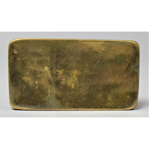11 - A Georgian Rectangular Brass Two Division Box, Possibly for Snuff, One Side Containing Lock of Hair,... 