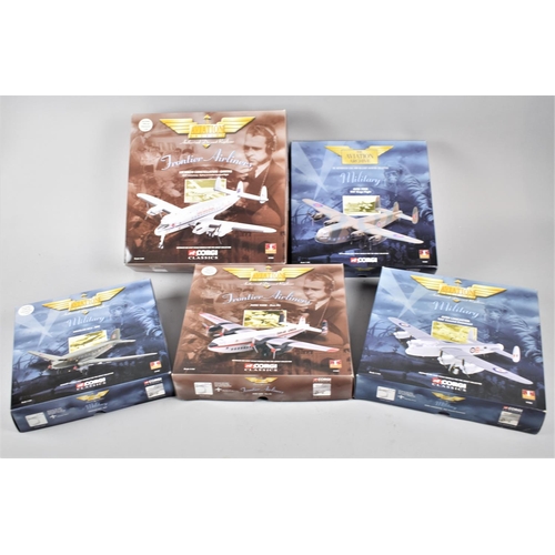 210 - A Collection of Five Boxed Corgi Classic Aviation Achieve Models, All in Mint Condition and Complete