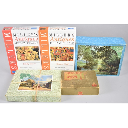 213 - A Collection of Five Vintage and Modern Jigsaw Puzzles