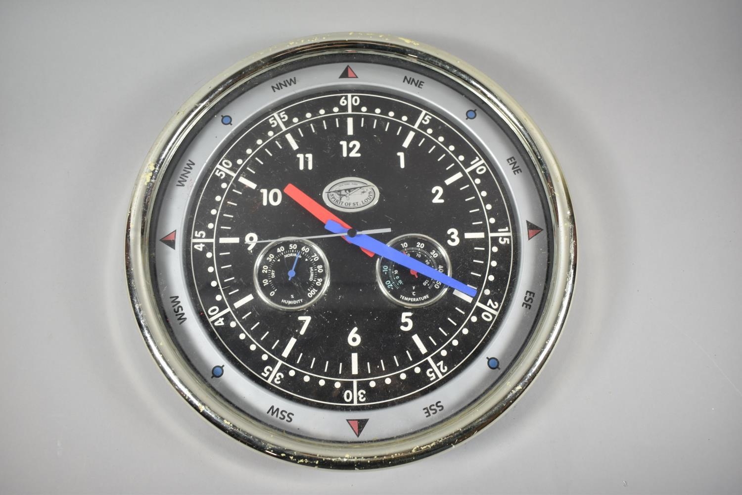 希少 SPIRIT OF ST. LOUIS 壁掛け時計 A Modern Circular Spirit of St. Louis Wall Clock, with