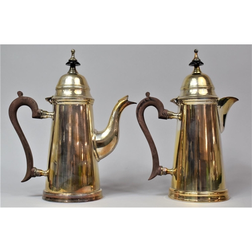 55 - A Pair of Silver Plated Items to Comprise Coffee Pot and Hot Water Jug, both with Hinged Lids, 27cm ... 
