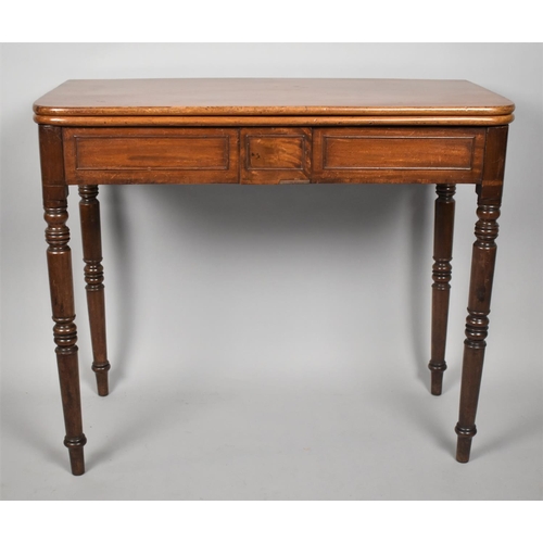 105 - A Late 19th Century Mahogany Lift and Twist Tea Table on Turned Supports, 87cm Wide