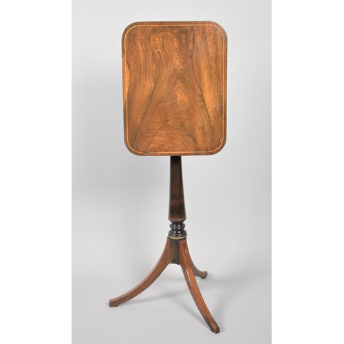 117 - A 19th Century Mahogany Music Stand with Hinged Rectangular Top and Brass Sheet Retainers to Base, T... 