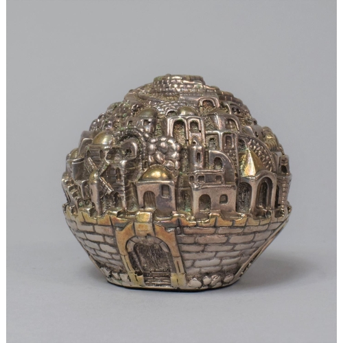 126 - An Israeli Silver Plated Old City of Jerusalem Ball