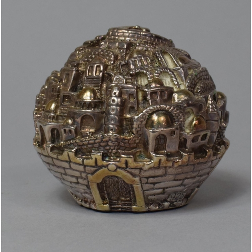 126 - An Israeli Silver Plated Old City of Jerusalem Ball