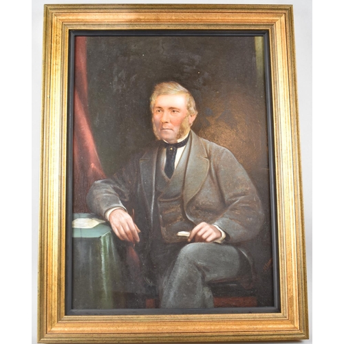 134 - A Late 19th Century Portrait of Seated Welsh Gent, Michael Bennett of Glanyrafon, 1823-91, 44x31cm