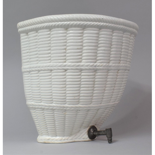 140 - A Late 19th/Early 20th Century Ceramic Cistern in the Form of a Wicker Basket, Probably French, with... 