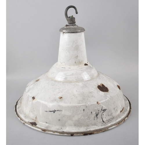 142 - A Vintage Enamelled Ceiling Light Fitting, The X Type by Benjamin, 38cm Diameter