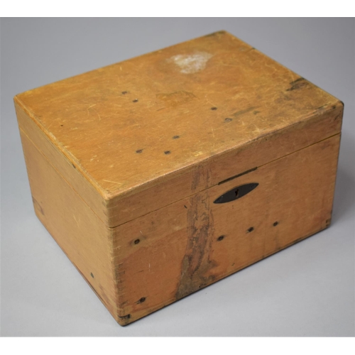 145 - A Vintage Wooden Case for Optical Instrument Containing Various Optical Parts