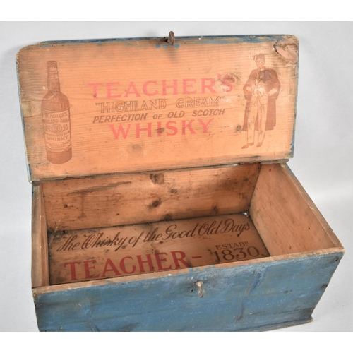 148 - A Vintage Blue Painted Teachers Highland Cream Whisky Box, 42cm Wide