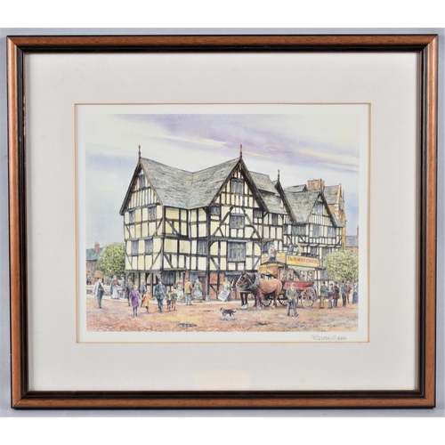 169 - A Framed Brian Eden Print of Rowley's Mansion, Shrewsbury, 25x20cm