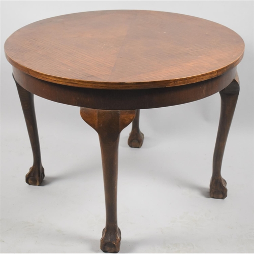 209 - A Mid 20th Century Oak Circular Topped Occasional Coffee Table with Claw and Ball Feet, 60cm Diamete... 