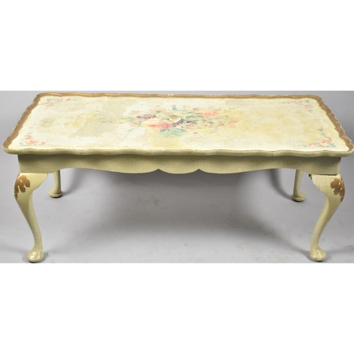 211 - A Mid 20th Century Painted Piecrust Edge Rectangular Coffee Table, 88cm x 43cm