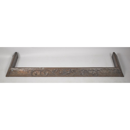 218 - An Arts and Crafts Influenced Hand Hammered Fire Kerb, 134cm Wide